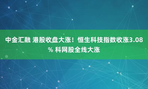 中金汇融 港股收盘大涨！恒生科技指数收涨3.08% 科网股全线大涨